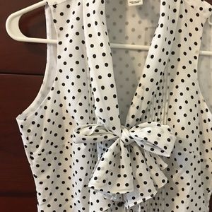 White House Black Market Polka Dots Top